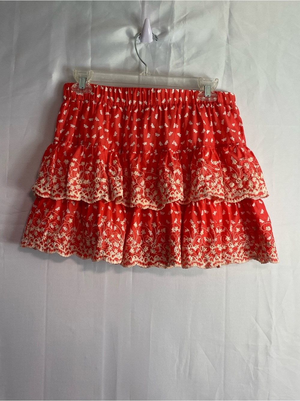 Rachael & Chloe Red and Cream Tiered Mini Skirt - Picture 5 of 5